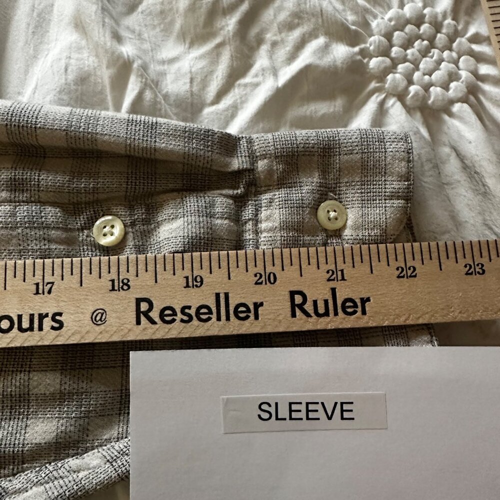 Greg Norman Collection Mens Grey Plaid Long Sleeve Shirt Large Cotton Blend - Picture 12 of 12